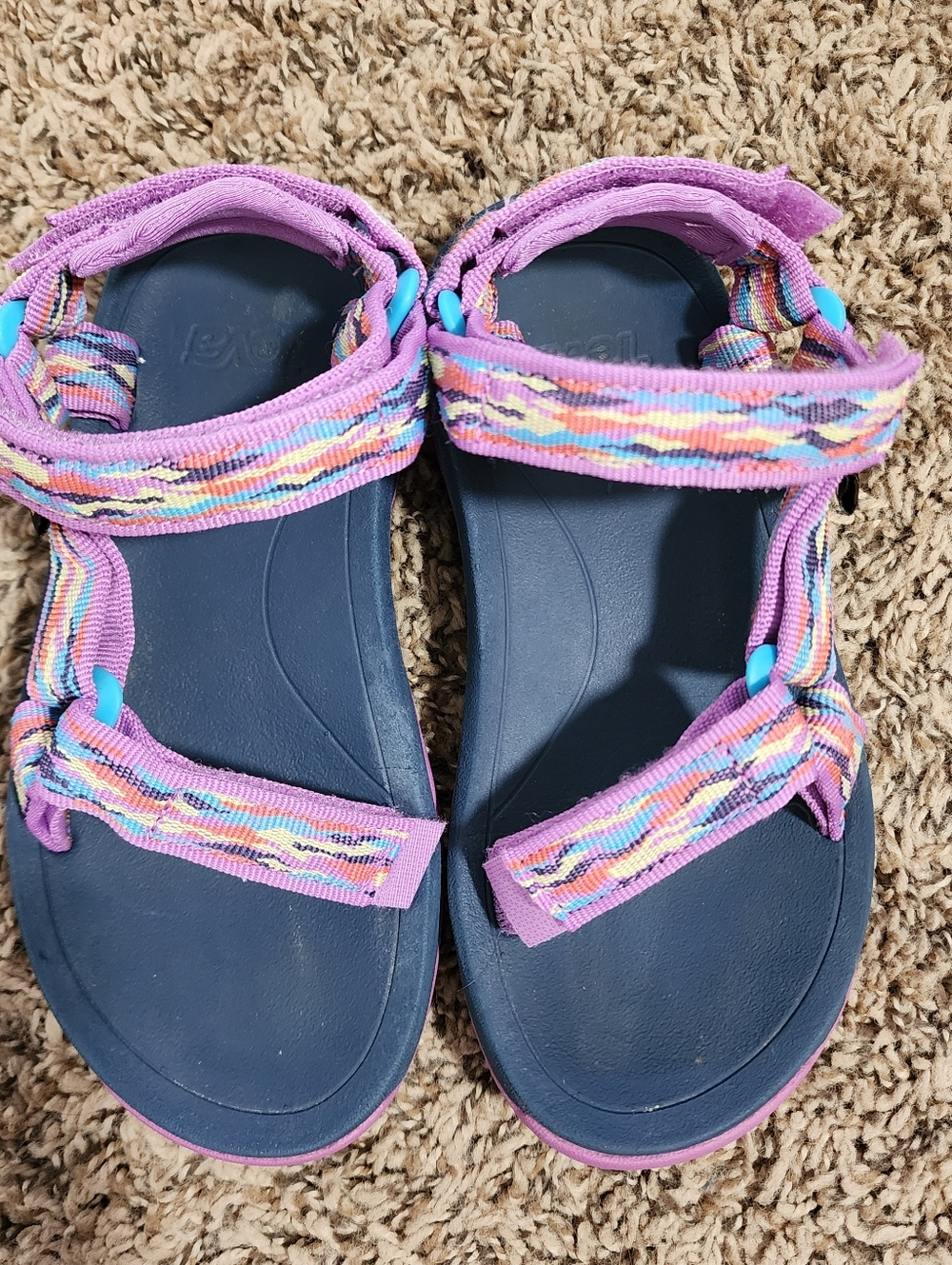 Girl Teva Hurricane Sandals Blue Purple Size 13 Walking Shoe - Picture 6 of 9